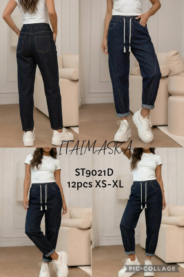 Spodnie damskie jeansy Roz XS-XL, 1 Kolor Paczka 12 szt